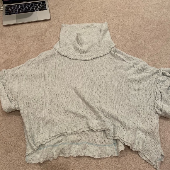 Free People Mint Dolman Sleeve Cotton Sweater - Picture 2 of 3